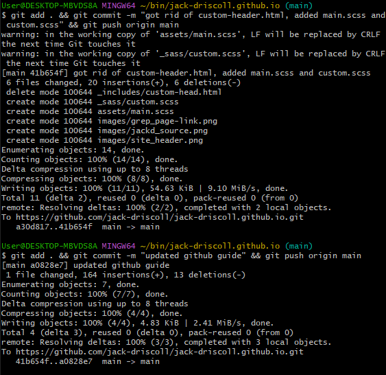 a git commit example, in case you haven't seen it