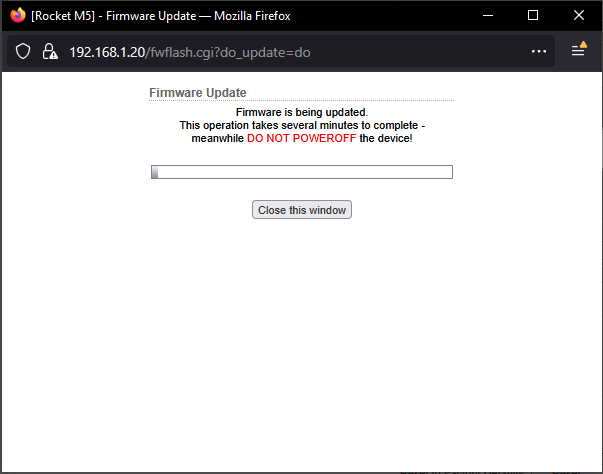 "upgrading" the firmware
